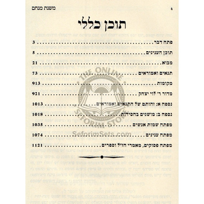 Mishnas Menachem     /     משנת מנחם