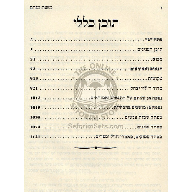 Mishnas Menachem      /      משנת מנחם