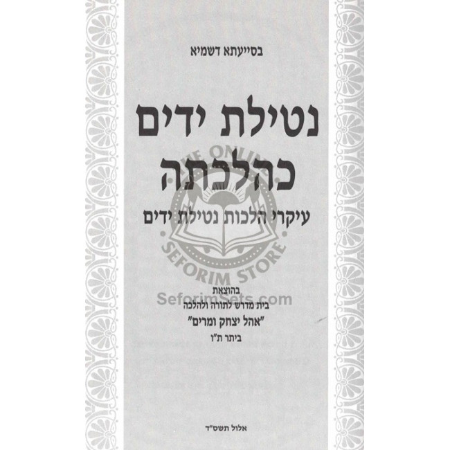 Netilas Yadayim K'Hilchasa / נטילת ידים כהלכתה