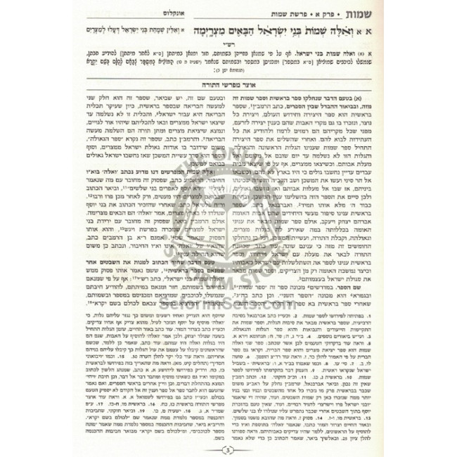 Otzer Mefarshei HaTorah - Shemos Volume 1     /     אוצר מפרשי התורה - שמות חלק א