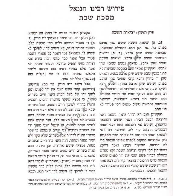 Peirushei R' Chananel - Masechet Shabbos