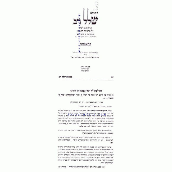 Shalal Rav on Torah    /       שלל רב