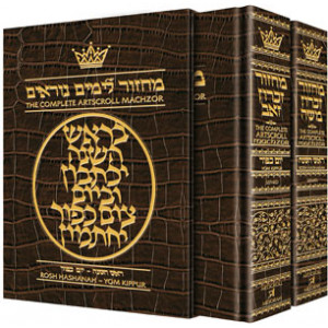 Machzor Rosh Hashanah & Yom Kippur 2 Vol Slipcased Set Sefard Alligator Leather 