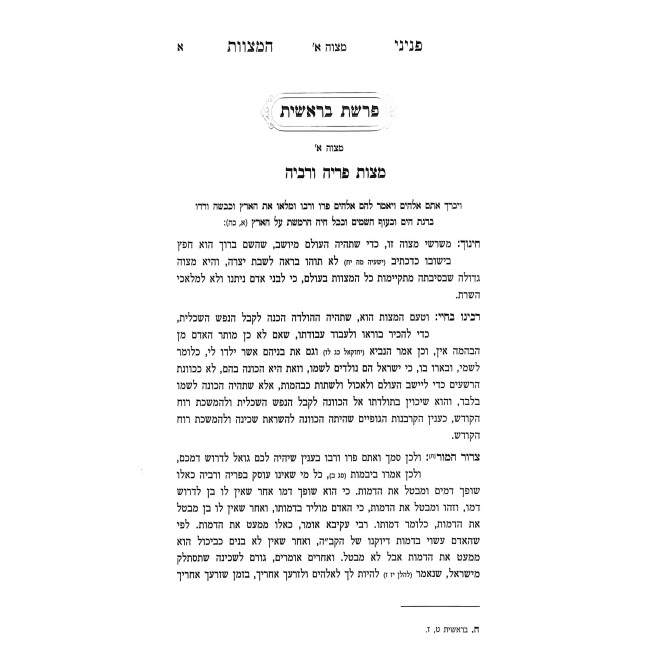 Peninei HaMiztvos / פניני המצוות