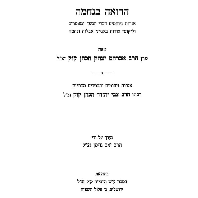 HaRoeh B'Nechama / הרואה בנחמה