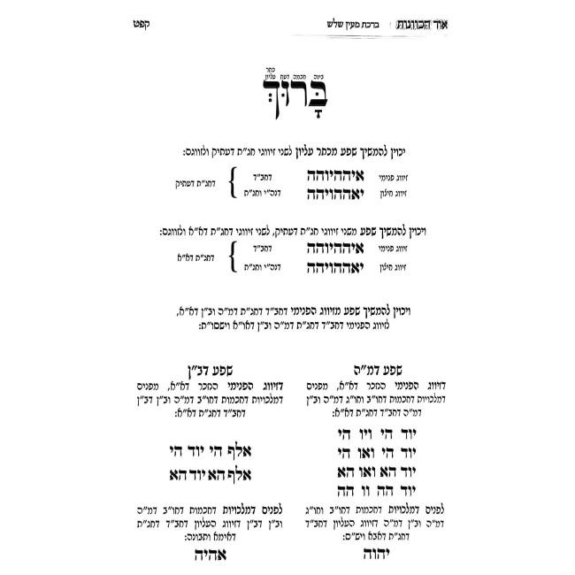 Siddur Ohr HaKavanos - Birchas HaNehenin / סידור אור הכוונות - ברכת הנהנין