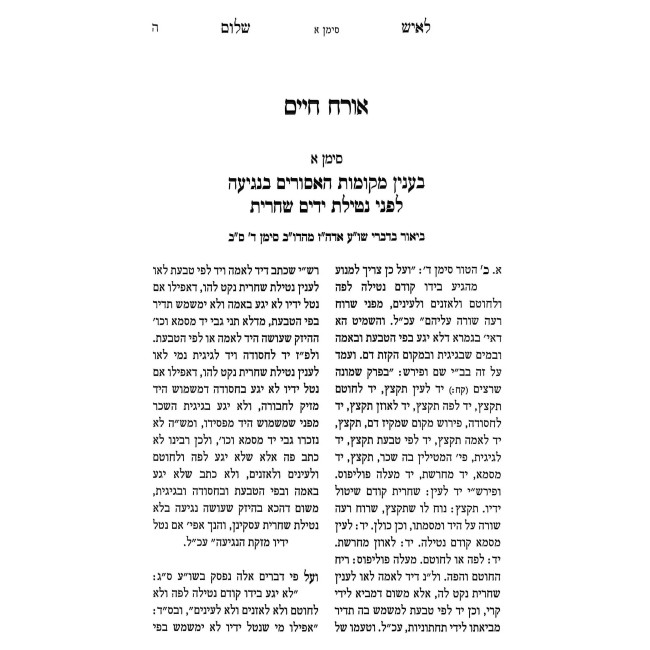 L'Ish Shalom - Shut U'Birurei Halacha / לאיש שלום - שו"ת ובירורי הלכה