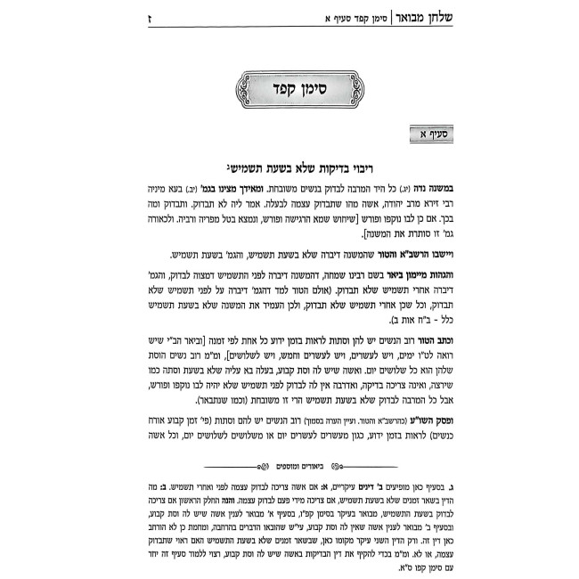 Shulchan Mevuar Al Hilchos Niddah Simanim 183-200 / שלחן מבואר על הלכות נדה סימנים קפג-ר