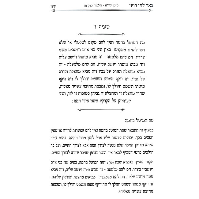 Be'er Lachai Ro'i Al Hilchos Muktzah, Sicha U'Refuah B'Shabbos / באר לחי רועי על הלכות מוקצה, סיכה ורפואה בשבת
