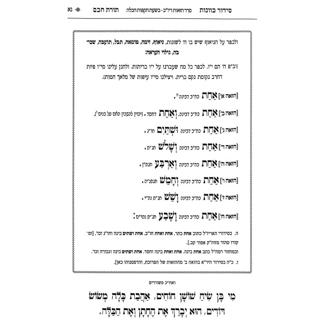 Siddur Toras Chochom - Chuppah V'Sheva Berachos / סידור תורת חכם - חופה ושבע ברכות