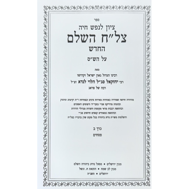 Tzlach HaShalem HaChadash - Pesachim / צל"ח השלם החדש - פסחים