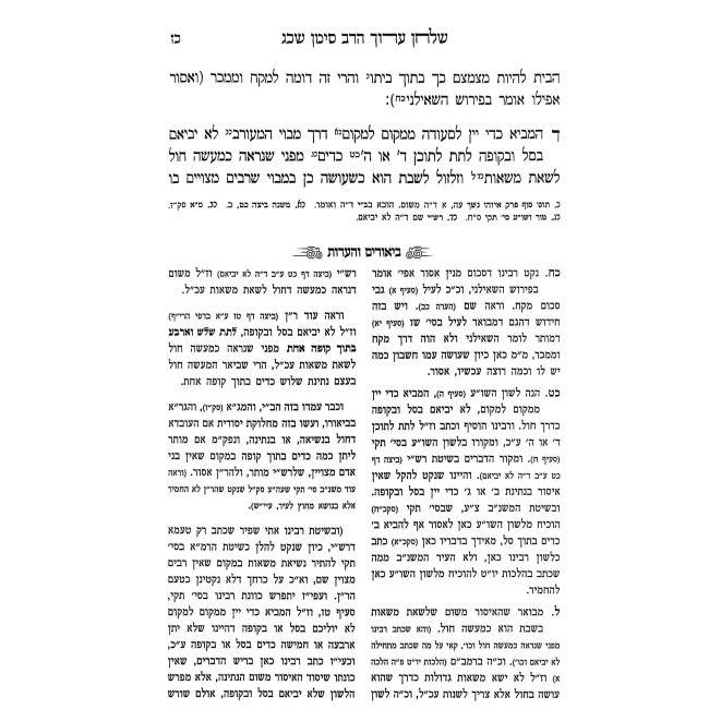 Shulchan Aruch Harav Im Biurim VeHa'aros - Hilchos Shabbos Simanim 323-344 / שלחן ערוך הרב עם ביאורים והערות - הלכות שבת סימנים שכג - שדמ