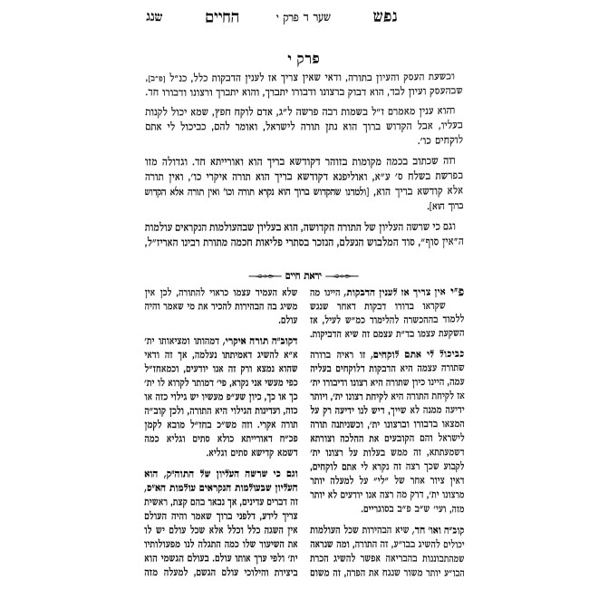 Nefesh HaChaim Im Biur Yiras Chaim Al Mesechta Avos / נפש החיים עם ביאור יראת חיים על מסכת אבות