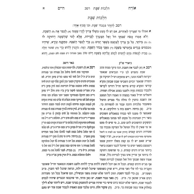 Shulchan Aruch - Orach Chaim 2 - Hilchos Shabbos Simanim 243-228 / שלחן ערוך - אורח חיים ב - הלכות שבת סימנים רמג-תכח