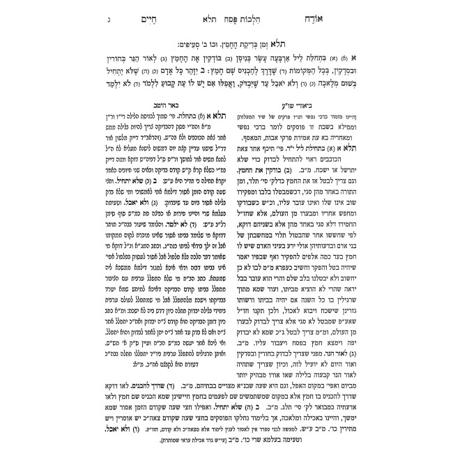 Shulchan Aruch - Orach Chaim 3 - Moadim Simanim 429-697 / שלחן ערוך - אורח חיים ג - מועדים סימנים תכט-תרצז