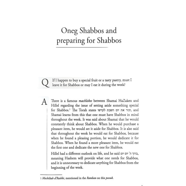 Hilchos Shabbos at Your Table