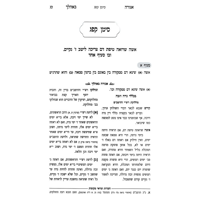 Agurah B'Ahalecha - Hilchos Tahara / אגורה באהלך על הלכות טהרה
