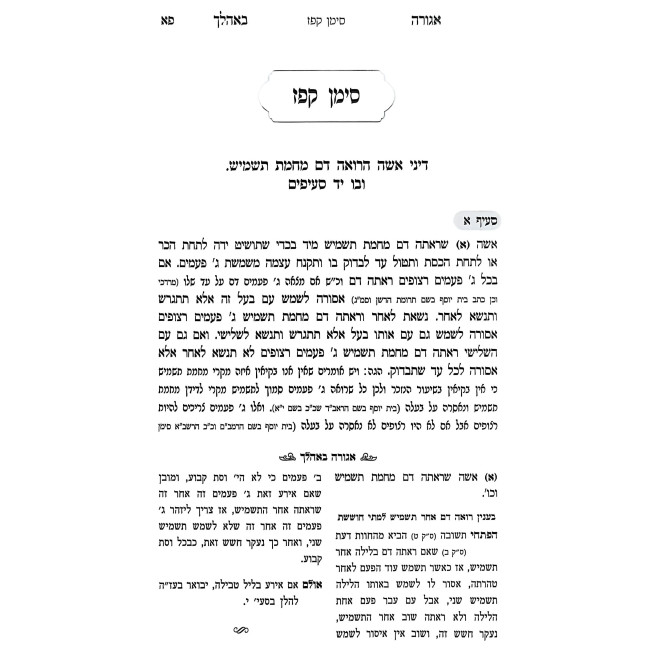 Agurah B'Ahalecha - Hilchos Tahara / אגורה באהלך על הלכות טהרה