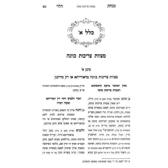 Minchas HaLevi B'Sugyos V'Inyanei Kelalei HaMitzvos / מנחת הלוי בסוגיות ועניני כללי המצוות