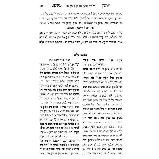 Mishpat Shalom - Choshen Mishpat Simanim 75 - 96 / משפט שלום חושן משפט סימנים עה - צו