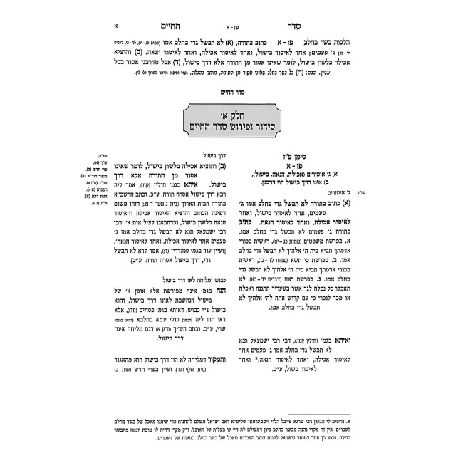 Seder HaChaim - Basar B'Chalav - Ta'aruvos / סדר החיים - בשר בחלב - תערובות