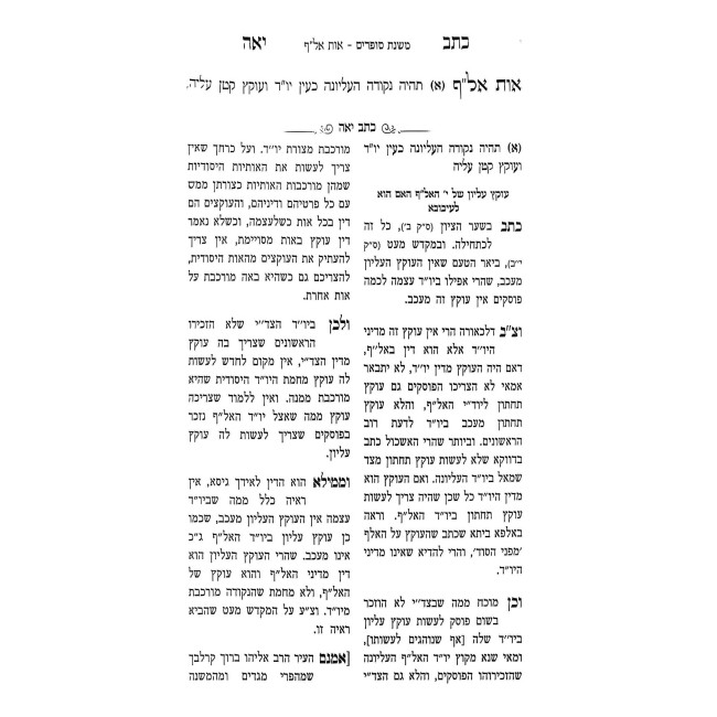 Kesav Yo'eh - Dinei Tzuras Ha'Osiyos / כתב יאה - דיני צורת האותיות