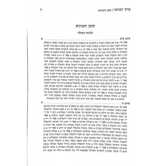 Aruch HaBeracha  / ערוך הברכה