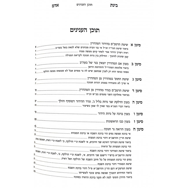 Binas Adam Chanukah / בינת אדם חנוכה