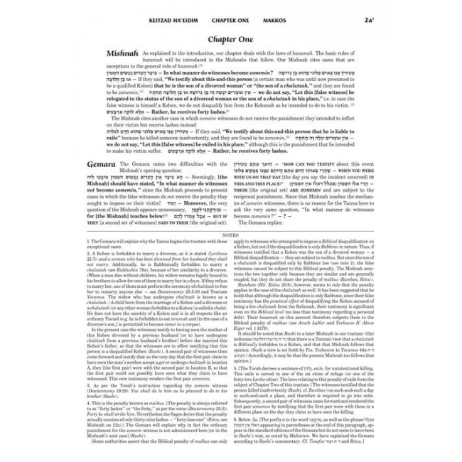 Schottenstein Daf Yomi Ed Talmud English [#50] - Makkos (2a-24b) with Menukad Tzuras HaDaf (Daf Yomi Size Nikkud)