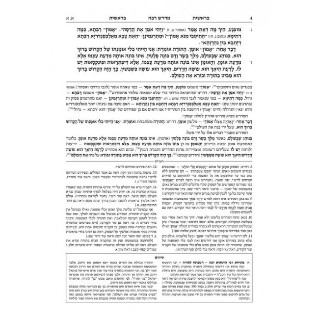 Ryzman Edition Hebrew Midrash Rabbah: Bereishis Vol 1 Parshiyos Bereishis through Noach