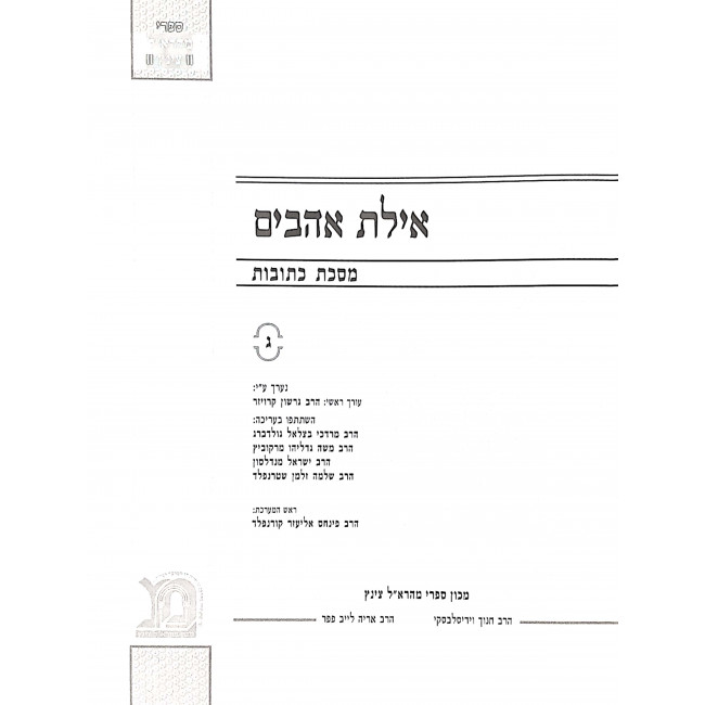 Ayeles Ohavim Kesubos Chelek 3 4 - 2 Volumes   /  אילת אהבים כתובות חלק ג ד - ב כרכים