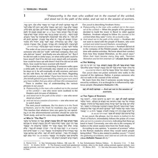 Milstein Edition Tehillim with the Teachings of the Talmud - Volume 1 (Psalms 1-72)