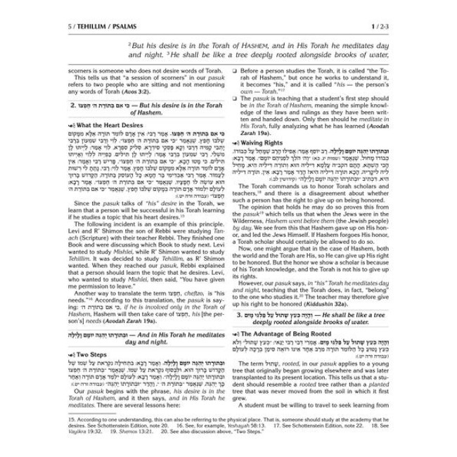 Milstein Edition Tehillim with the Teachings of the Talmud - Volume 1 (Psalms 1-72)