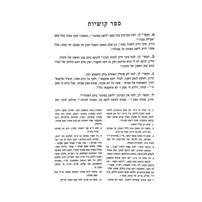 Sefer Kushiyos L'Echad Min HaRishonim / ספר קושיות לאחד מן הראשונים