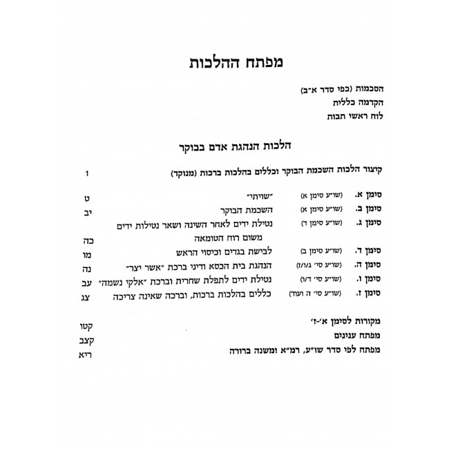 Ozer Yisrael - Hilchos Hashkamas HaBoker VeKelallim BeHilchos Berachos Siman 1-7 / עוזר ישראל - הלכות השכמת הבוקר וכללים בהלכות ברכות סימן א-ז