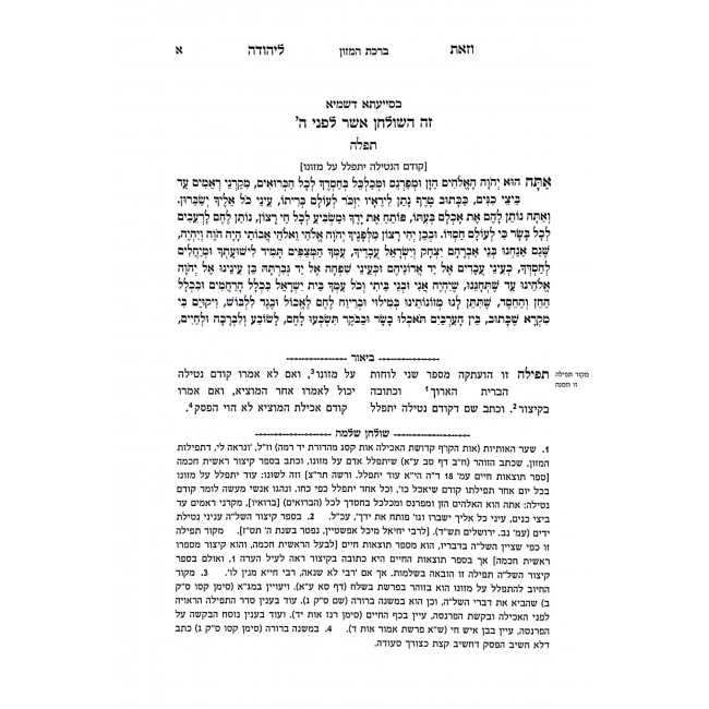 V'Zos L'Yehudah Im Pas Lechem Biur Birchas HaMazon / וזאת ליהודה פת לחם ביאור ברכת המזון