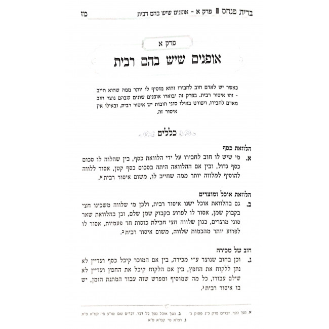 Sefer Ribbis Halachah L'Maaseh - Bris Pinchas / ספר רבית הלכה למעשה - ברית פנחס Sefer Ribbis Halachah L'Maaseh - Bris Pinchas / ספר רבית הלכה למעשה - ברית פנחס