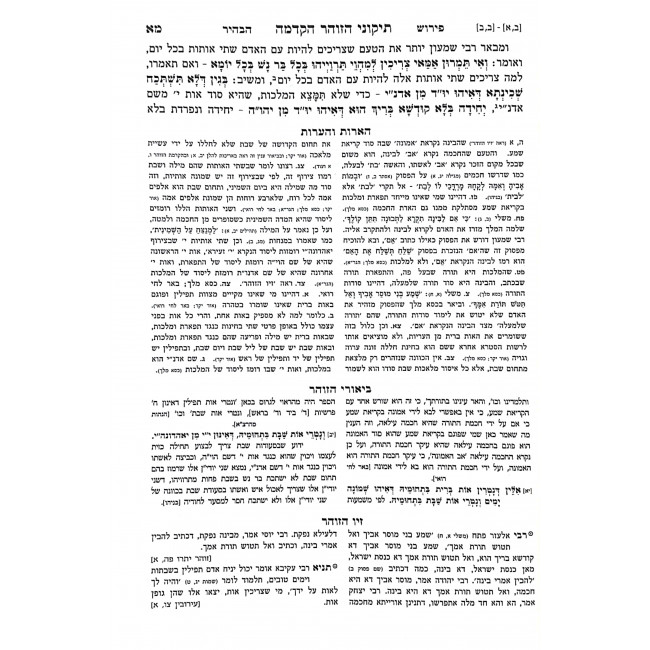 Tikunei HaZohar Hamoar Hamevuor 6 Volumes  / תיקוני הזהר המאו"ר המבואר ו כרכים