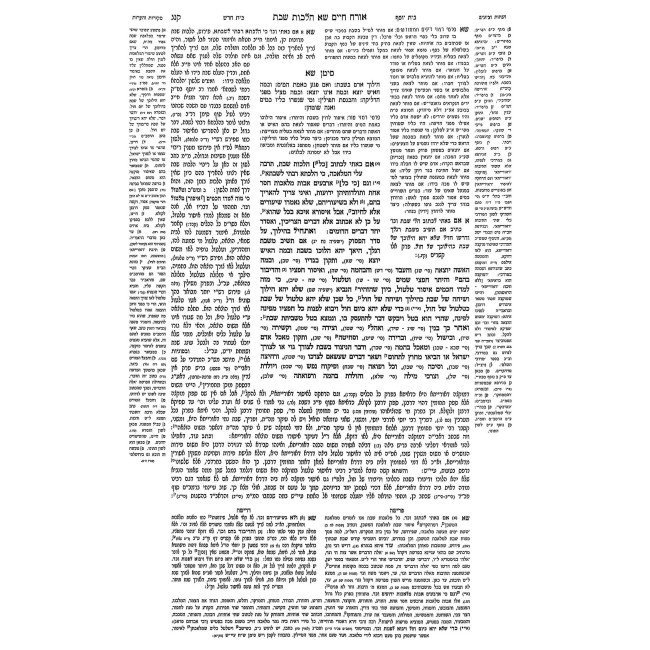 Tur V'Shulchan Aruch Hilchos Shabbos Simanim 301-344 - Oz Vehadar / טור ושלחן ערוך הלכות שבת סימנים שא - שדמ - עוז והדר