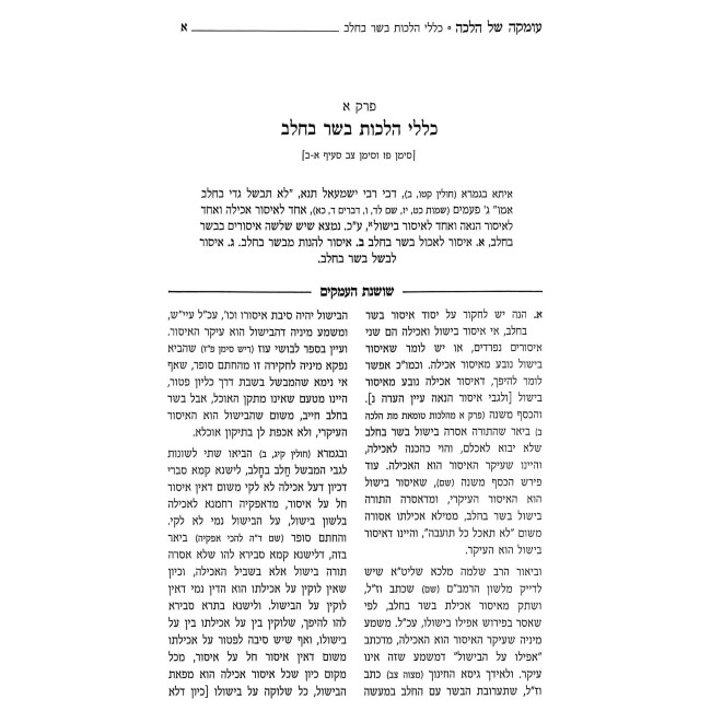 Umkah Shel Halacha - Dinei Basar B'Chalav / עומקה של הלכה - דיני בשר בחלב