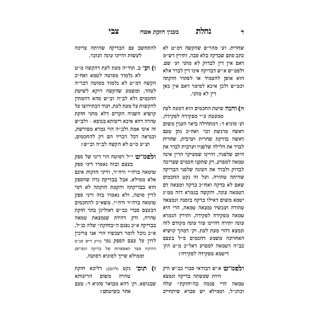 Nachalas Tzvi - Nidah - Mikvaos / נחלת צבי - נדה - מקואות